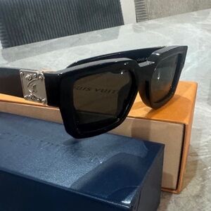 Louis Vuitton Dark Sunglasses with Silver Accent